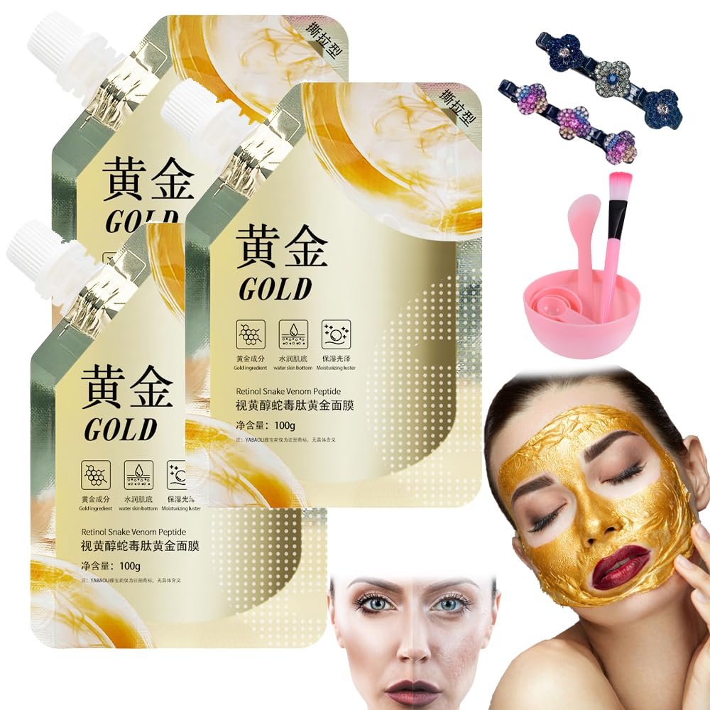 Anti-Aging Peel off Gold Face Mask Retinol Snake Venom Peptide for Blackheads and Pores Moisturizing