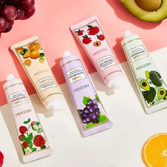 Pack Of 5 Meidian Fruit Extract Moisturizing Perfumed Hand Cream Set