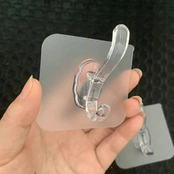 Transparent Acrylic Wall Hooks (2Pcs)