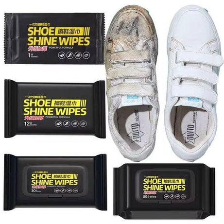 (Pack of 2) Disposable Shoe Cleaning Wet Wipes For Quick Shine