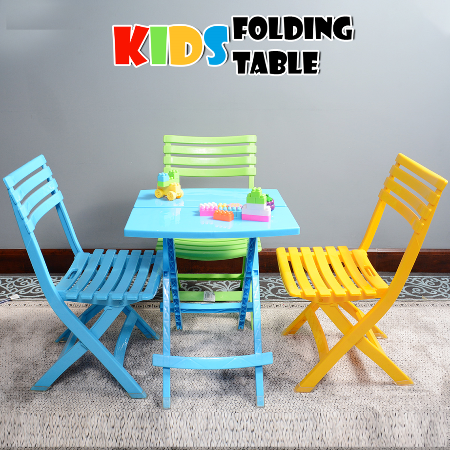 Plastic Foldable Chair and Table For Kid Use In Home and Outdoor