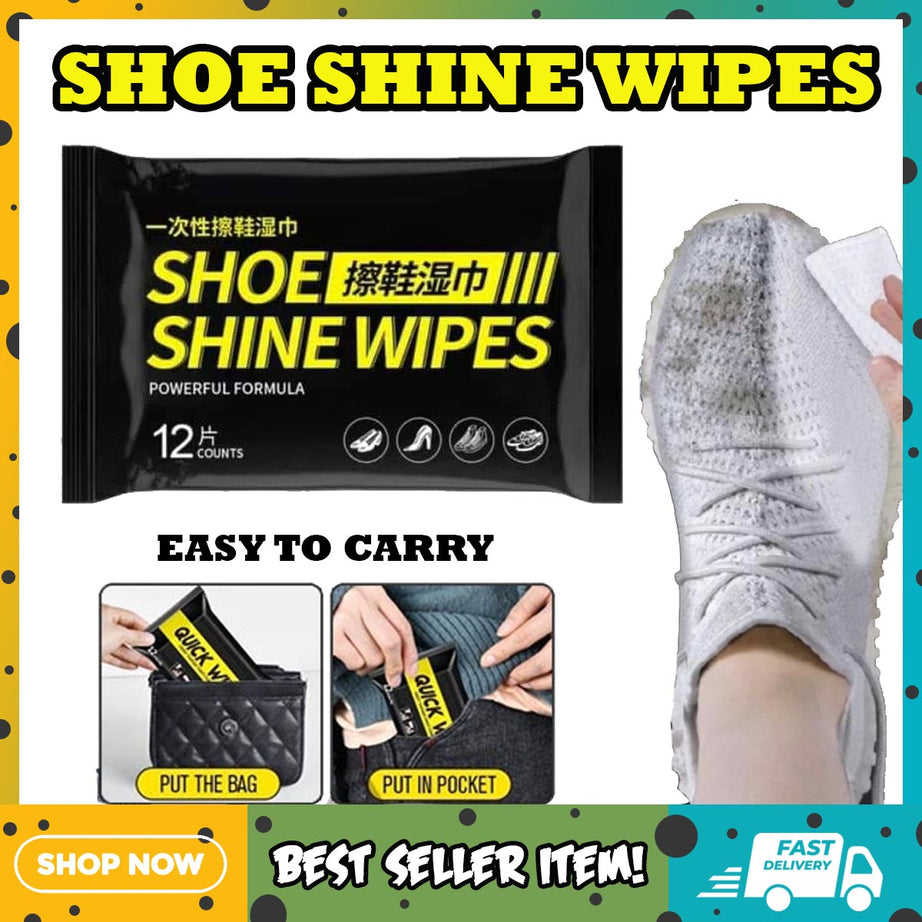 (Pack of 2) Disposable Shoe Cleaning Wet Wipes For Quick Shine