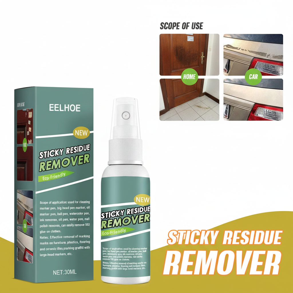 Sticker & Stain Remover Spray for Adhesive & Sticky Glue Residue Removal