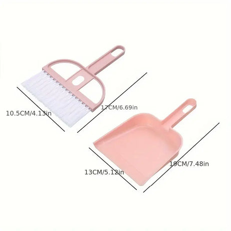 Mini Manual Small Broom and Scoop Combo Desktop Cleaning Kit Dustpan and Brush Set for Home Office Use