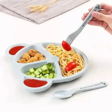 Children Bear Plate with Dips Portion