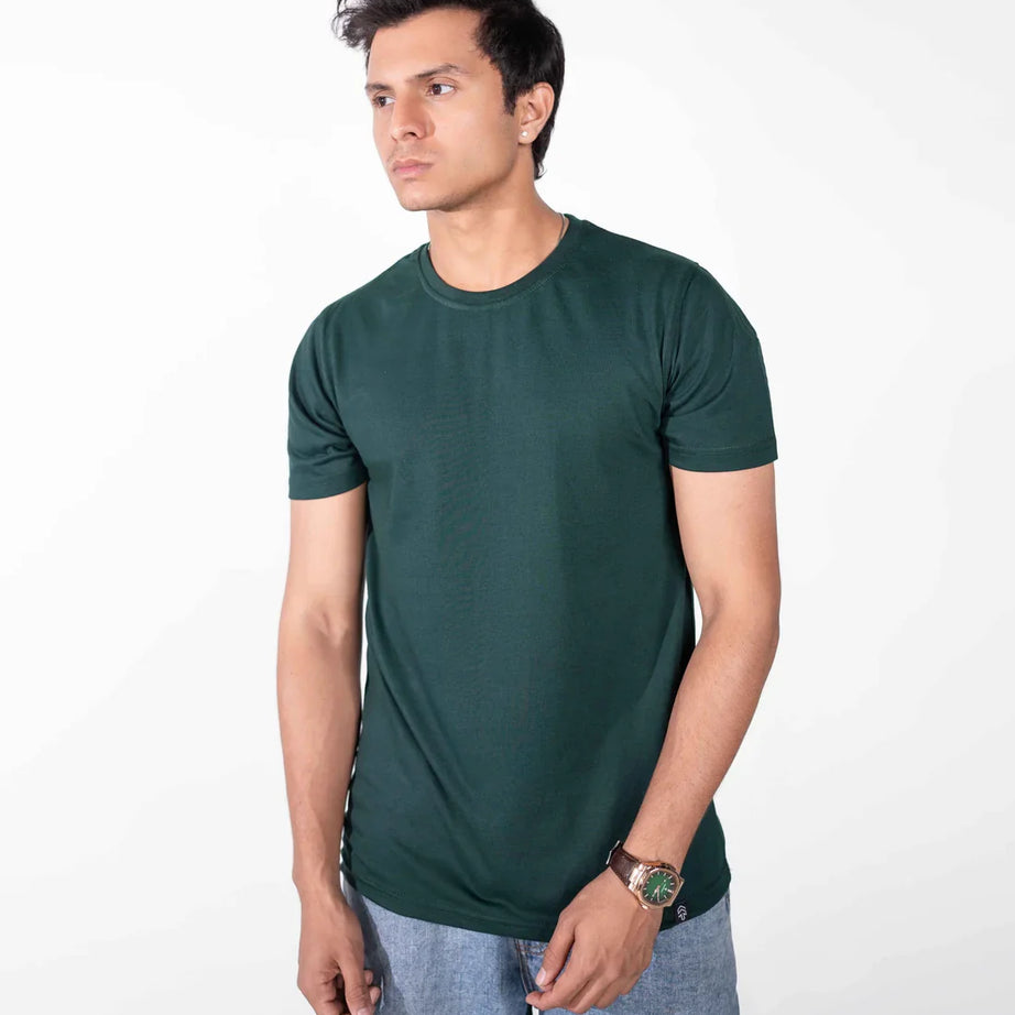 Bottle Green Basic T-Shirt
