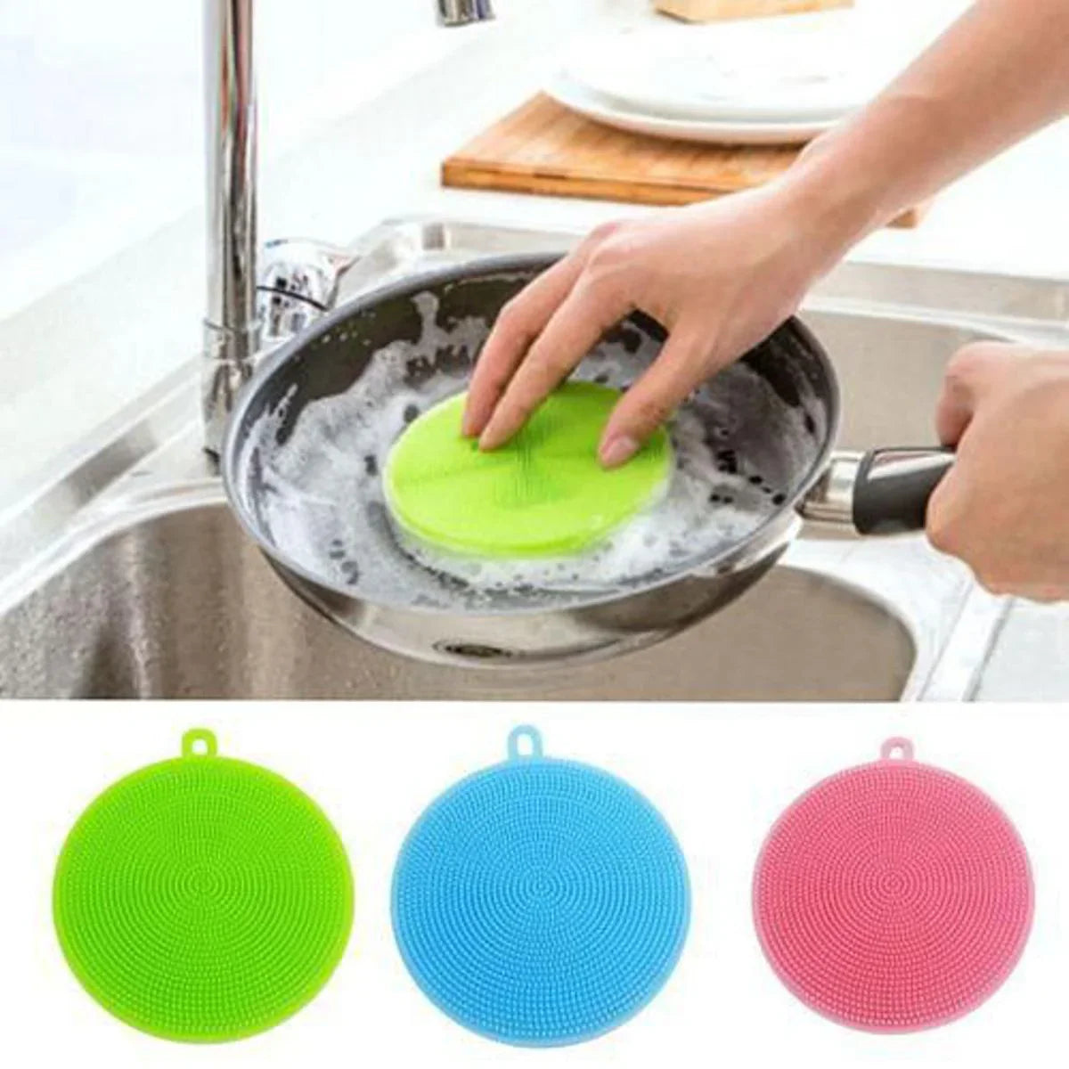 Silicone Cleaning Brushes Soft Silicone Scouring Pad