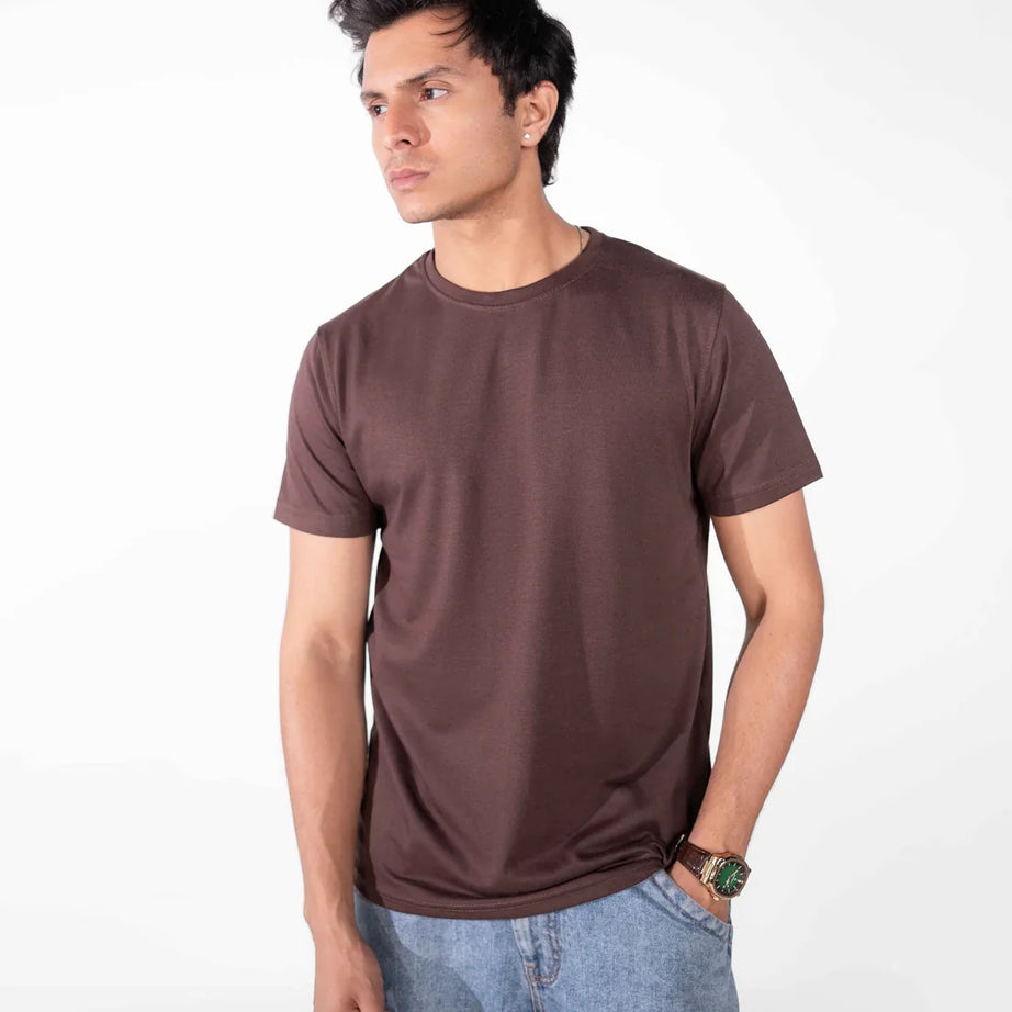 Dark Brown Basic T-Shirt