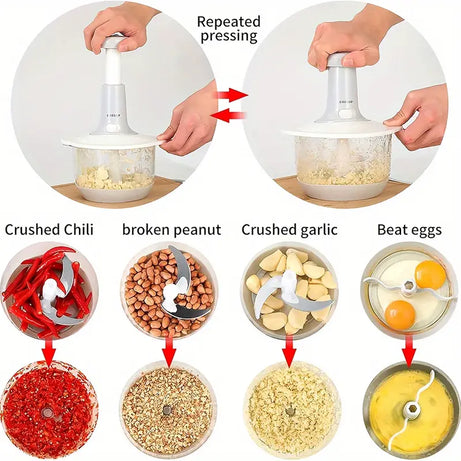 Imported Manual Hand Push Multifunctional Chopper Mixer Cutter and Grinder
