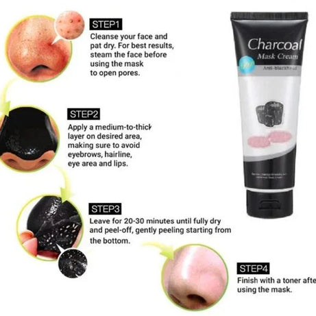 Charcoal Anti-Blackhead Mask Cream – Deep Pore Cleansing