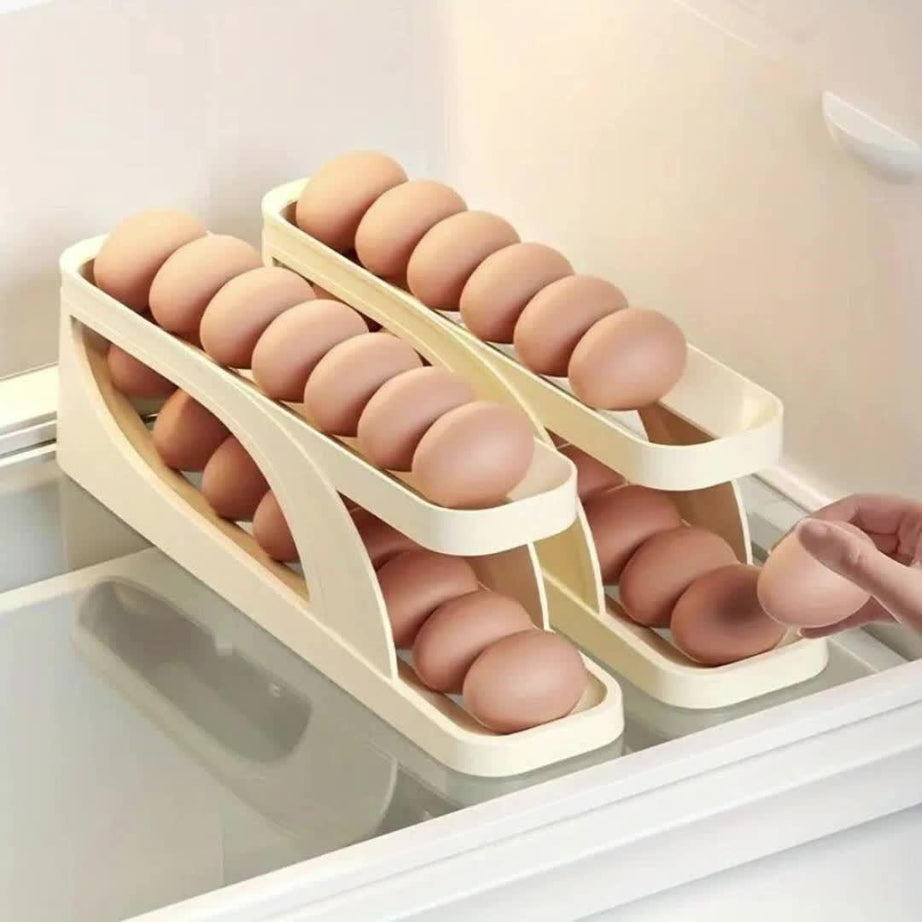 Sale Offer Egg Holder Dispensers With Automatically Rolling and Space Saving Egg Tray For Refrigerator and Kitchen