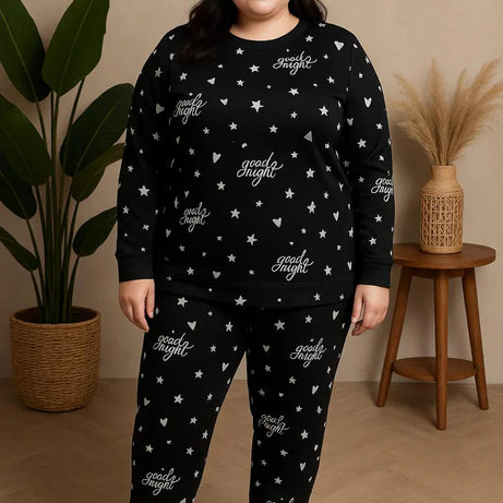 Winter Black Goodnight Comfort Co-Ord Set Night Suit