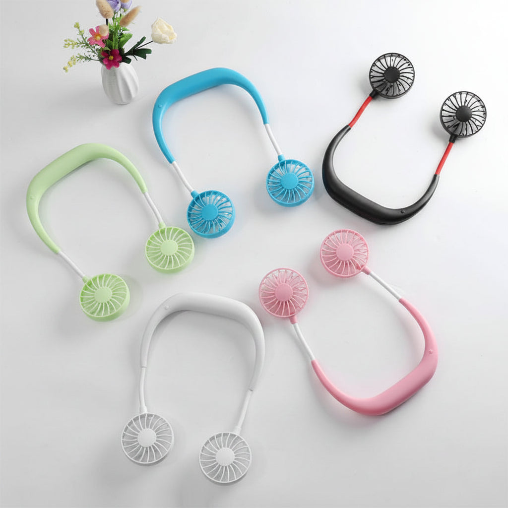 Hanging Neck Fan Dual Rechargeable Cooling