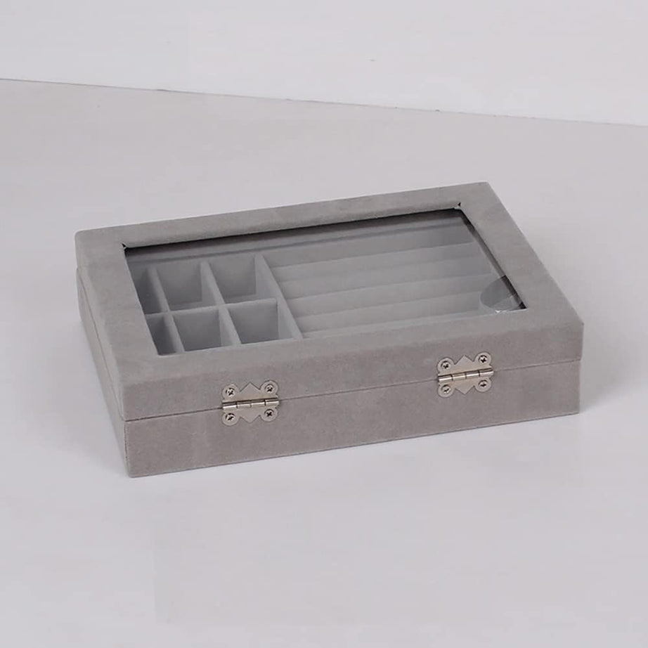 Fashion Portable Velvet Jewelry Ring Jewelry Display Organizer Box Tray Holder Earring Jewelry Storage Case Showcase