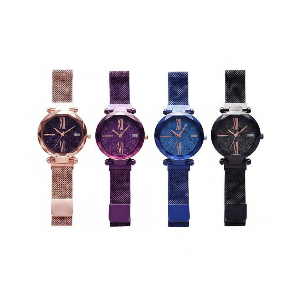 Imported bundle of 3 ladies luxury starry sky magnet wrist watches Rs 999