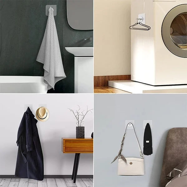 Strong Punch Free Self Adhesive Wall Screw Rod Hooks and Nail Mounting Hang Kit