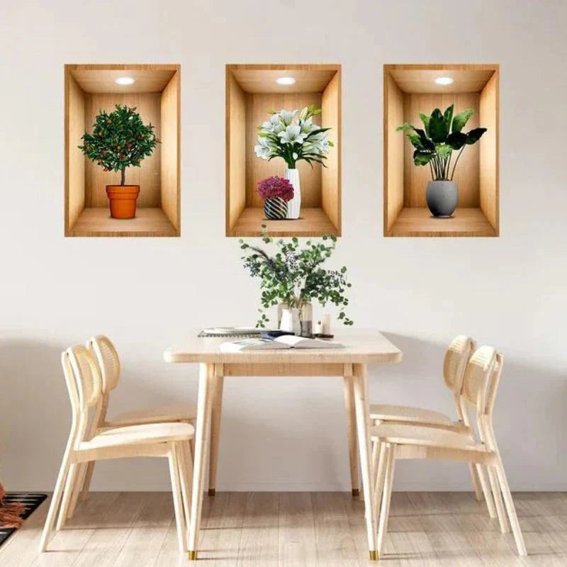 3D Plant Wall Stickers (Set of 3)