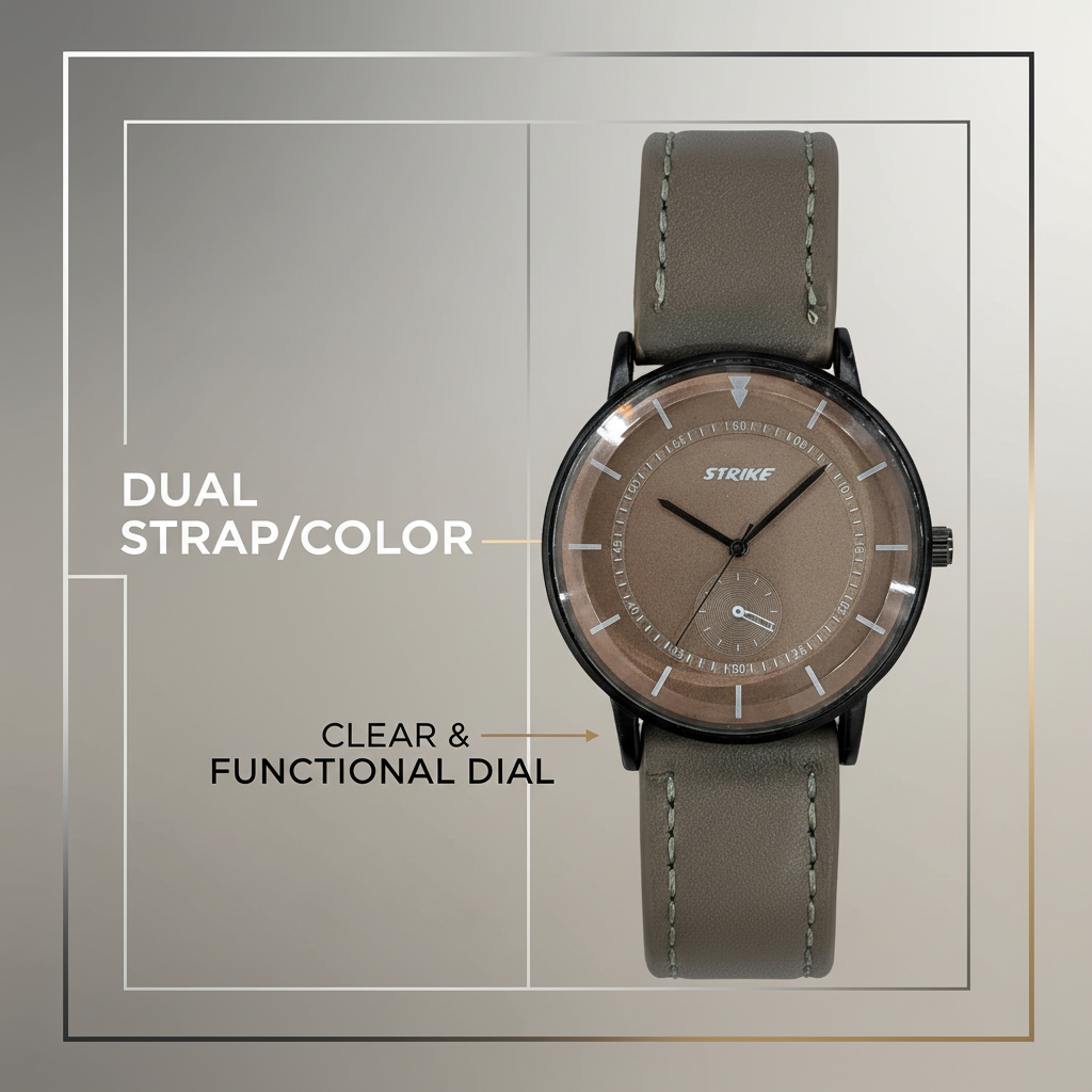 GearLine Dual Strap Deep Brown & Gray Men Watch