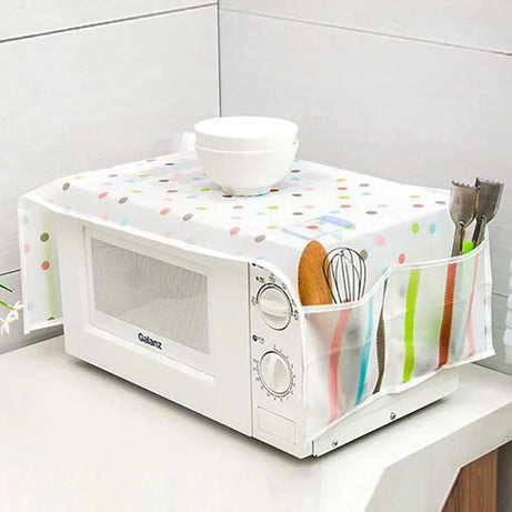Microwave Oven Cover with Side Storage Pockets