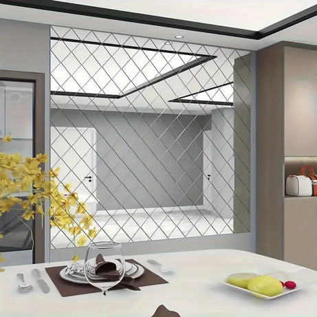 3D Acrylic Diamond Shape Self Adhesive Wall Arts Decals Stickers Set For Home Decoration