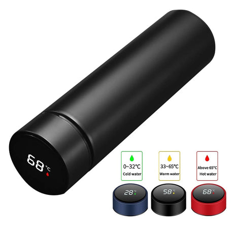 Smart Thermos Vacuum Flask With LED Temperature Display and Double Wall Insulated 500 ml Stainless Steel Keeps Hot/Cold Flask for Office/School/Gym/Car/Travel