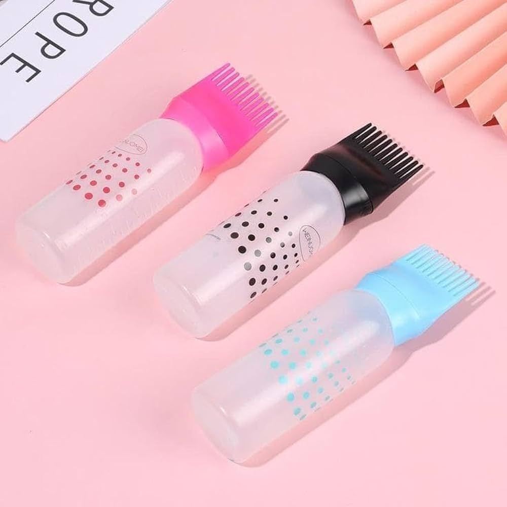 Root Comb Applicator Bottle 3 Pack Dye Hair Oils for Hair Growth