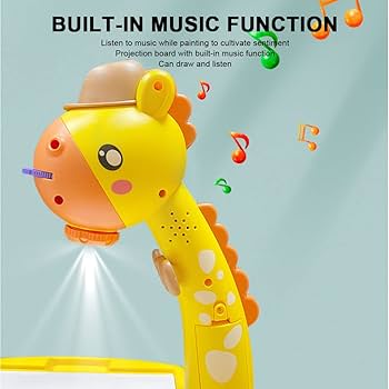 Cute Duck Shape Drawing Projector With Light Music with 12 Markers Toy For Kids
