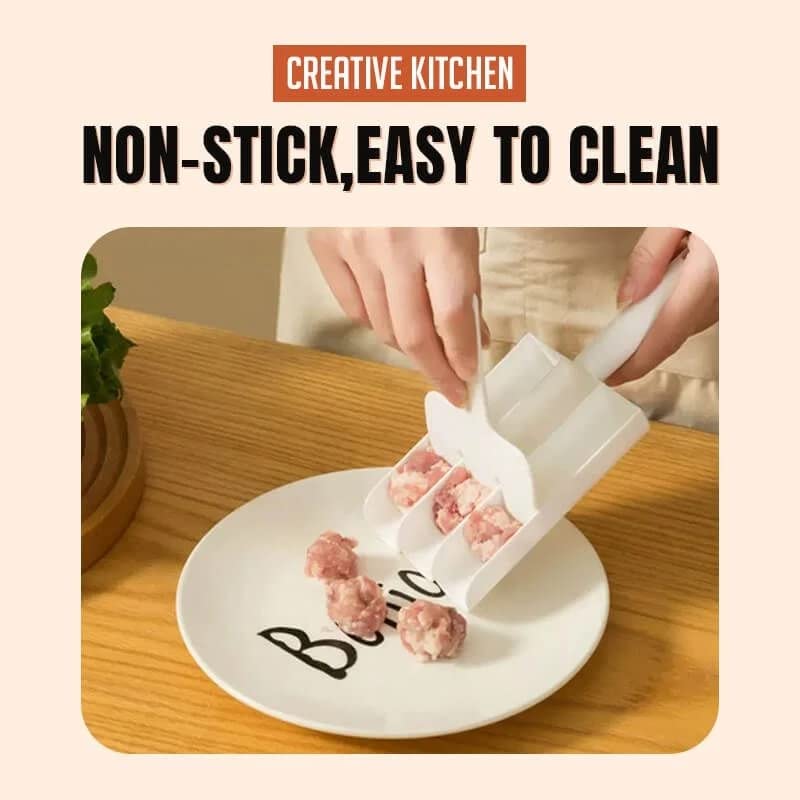 (Pack of 2) Plastic Triple Easy To Use Meat Ball Kofta Maker Mold for kitchen