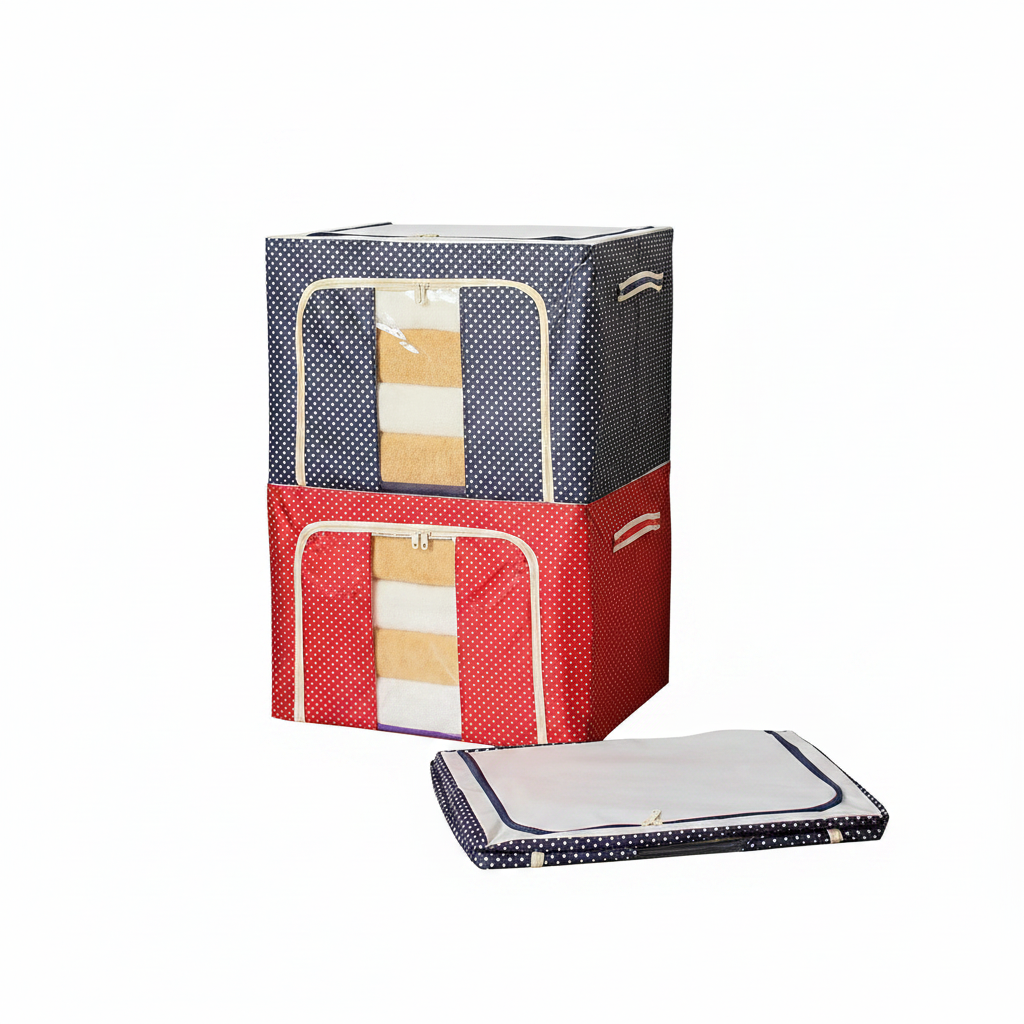 Foldable Metal Frame Clothes Storage Organizer Bags