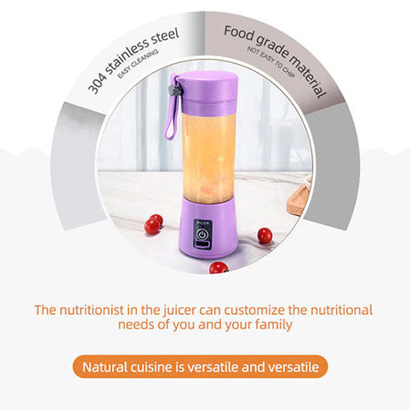 USB Rechargeable Juicer 6 Blades Electric Blender Portable Mixer