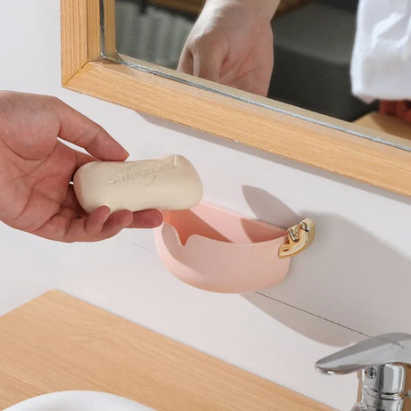 Pack of 4 Cute Deer Soap Holder Wall-Mounted Bathroom Storage Box