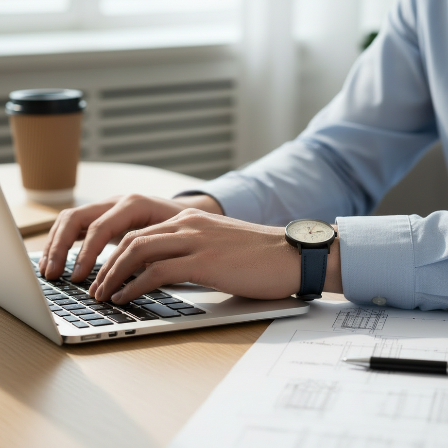 GearLine Dual Strap Navy Blue & Gray Men Watch