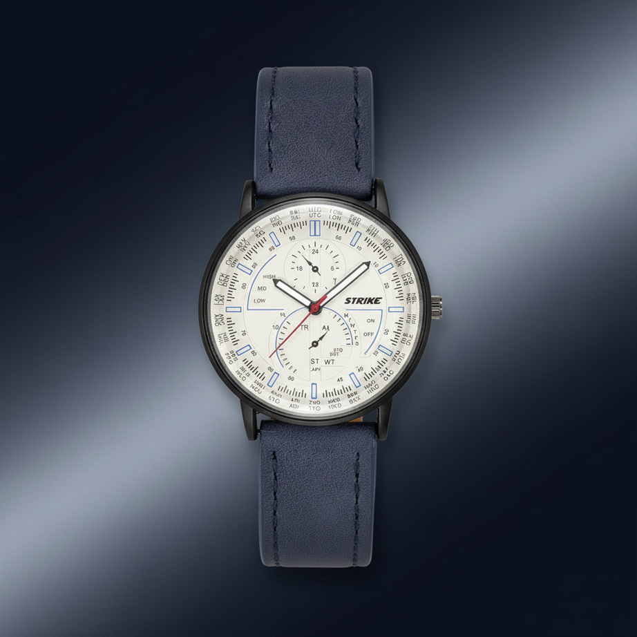 GearLine Dual Strap Navy Blue & Gray Men Watch