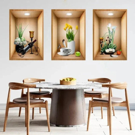 3D Plant Wall Stickers (Set of 3)