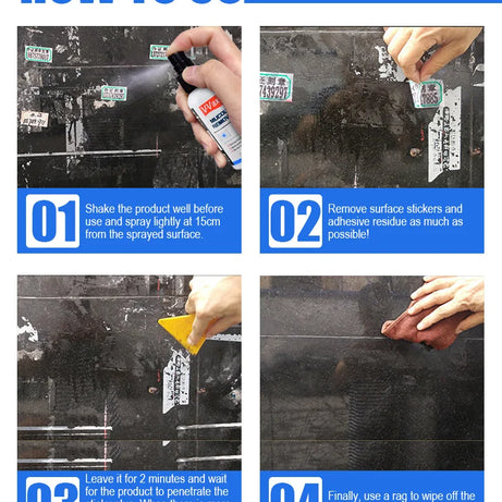Sticker & Stain Remover Spray for Adhesive & Sticky Glue Residue Removal
