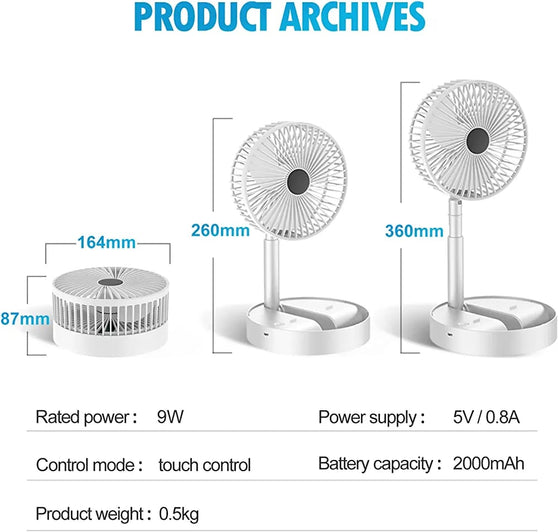 Imported Portable Rechargeable Folding Fan Rs 3799