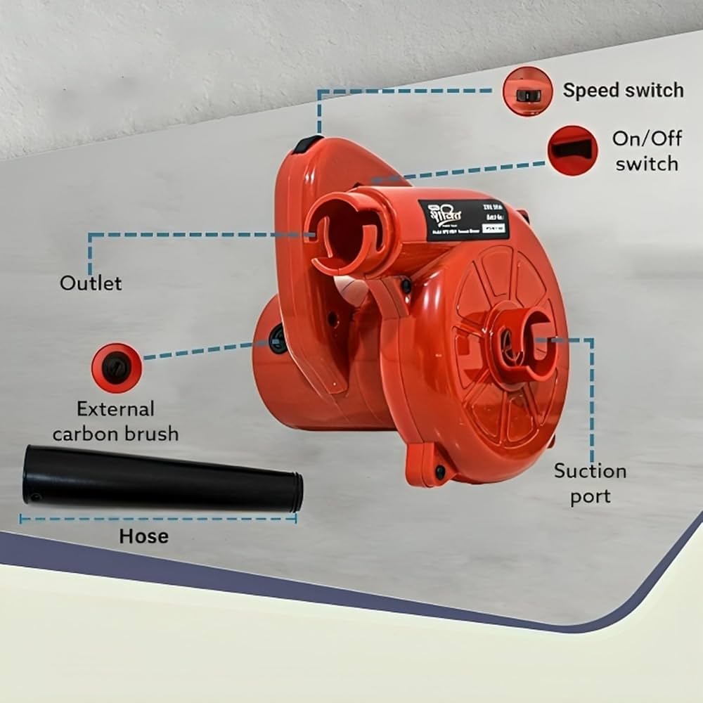 Portable Imported Pure Copper Winding & Electric Air Blower and Vacuum Cleaner with Variable Speed Control and Double Function with Dust Bag