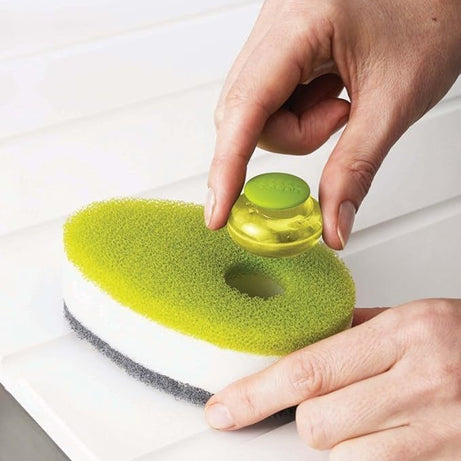 3 Pcs Dish Washing Scouring Sponge with Soap Dispensing Capsule