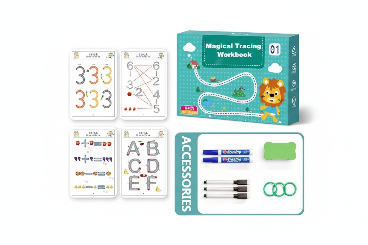Magic Tracing Workbook Set Reusable Calligraphy Practice Drawing Copybook Learning Game Book
