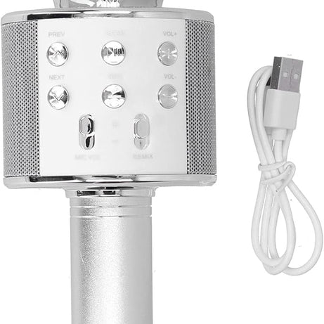 3-in-1 Handheld Portable Bluetooth Karaoke Microphone Recording Mic Speaker Machine With Music Player Recorder for Karaoke Party Wedding Meeting