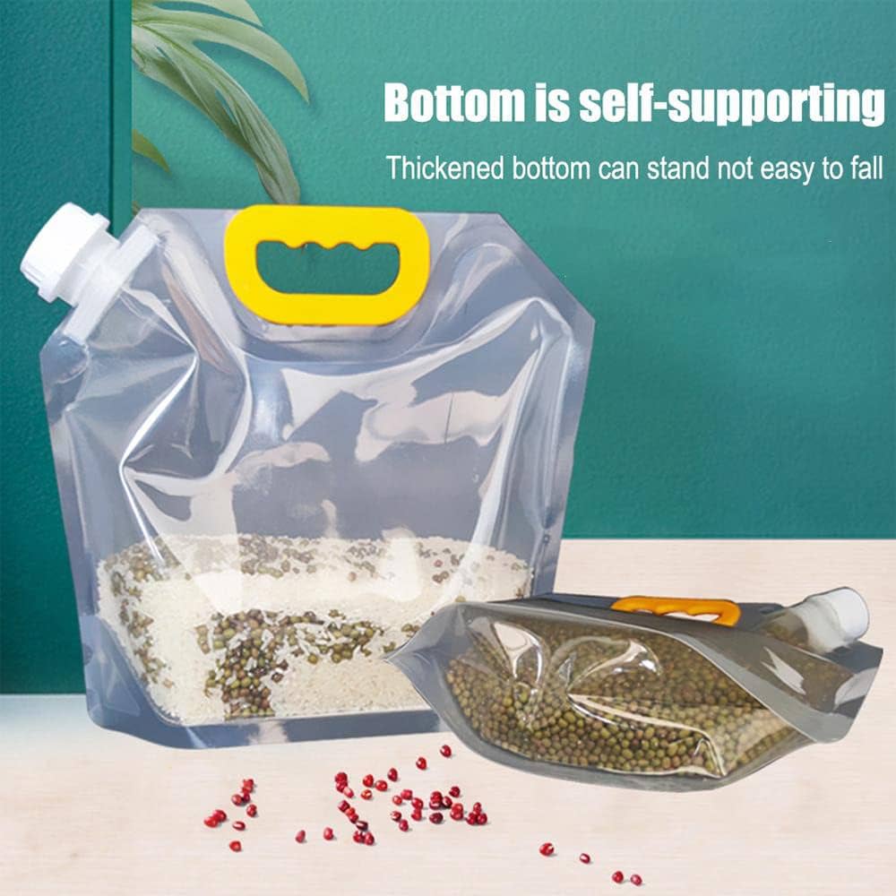(Pack of 3) 3 Liters Reusable Moisture Proof Sealed Rice Packaging Kitchen Insect Proof Grain Storage Food Grade Bags
