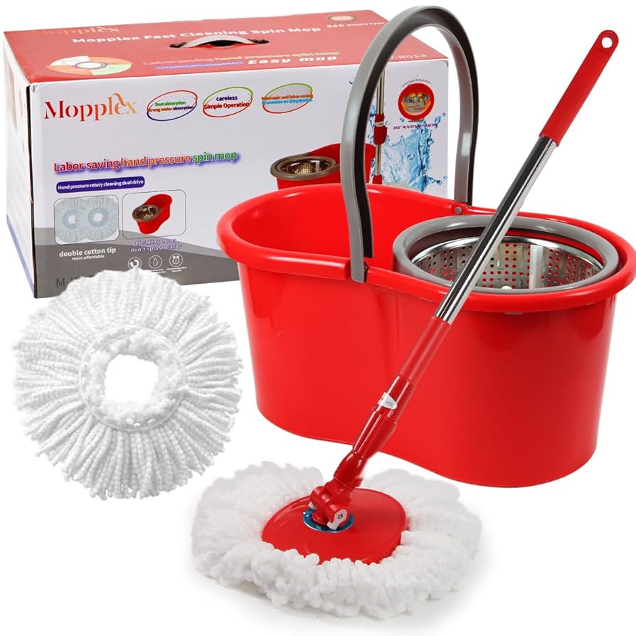 Steel Bucket Spin – 360° Degree Rotation Push/Pull Micro Fiber Clean Mop