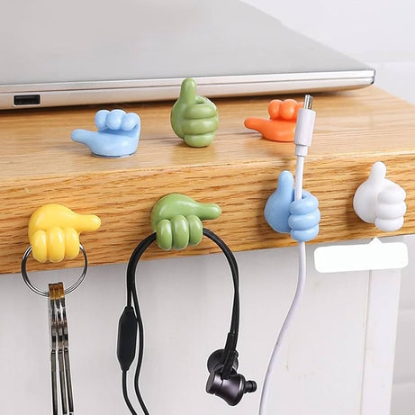 Creative Multipurpose Silicone Thumb Up Shaped Wall Hook (10Pcs)