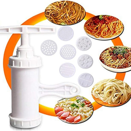 Manual Pasta/Noodle Maker and Press Vegetable Juice with 9 Press Molds to Make Spaghetti Grease Cn Noodles