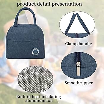 Portable Universal Fit Water Resistant Thermal Insulated Oxford Fabric Lunch Bag Tote with Thickened Design for Outdoor Use