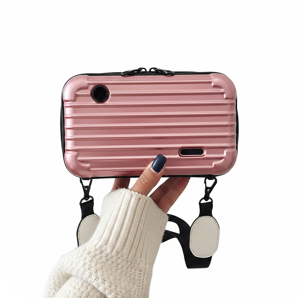 Luxury Hard Suitcase Shape Tote Handbag for Women