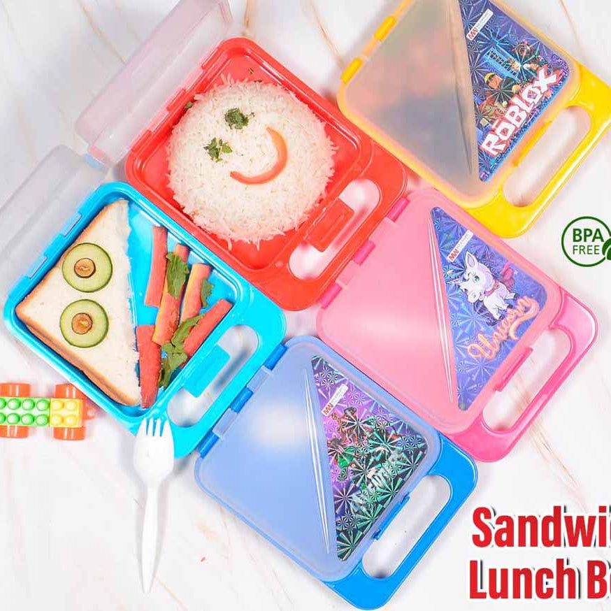 Buy 1 Get 2 Free Offer Lunch Box in New Fashionable Trendy Sandwich Design 3 Pcs