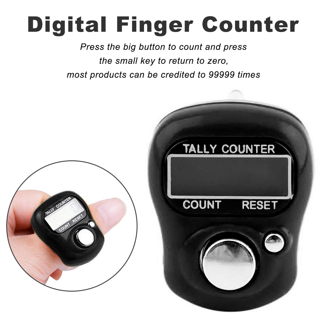 (Pack of 4) Mini Stitch Marker and Row Finger Counter LCD Electronic Digital Tally Counter