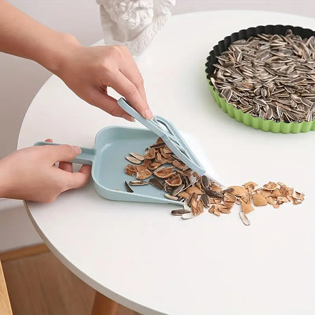 Mini Manual Small Broom and Scoop Combo Desktop Cleaning Kit Dustpan and Brush Set for Home Office Use