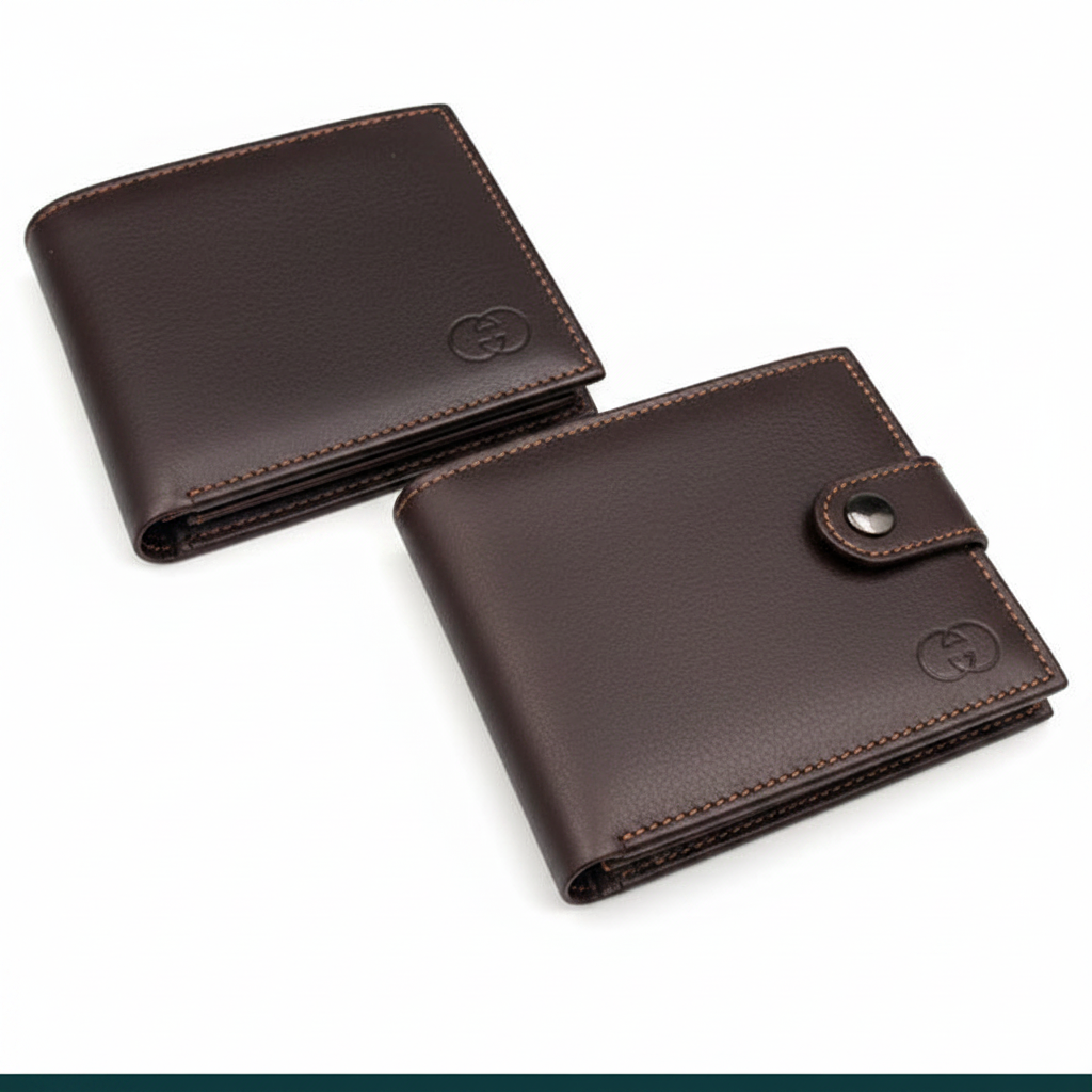 Buy 1 Get 1 Free Original Leather Men Wallet with 17 Pockets